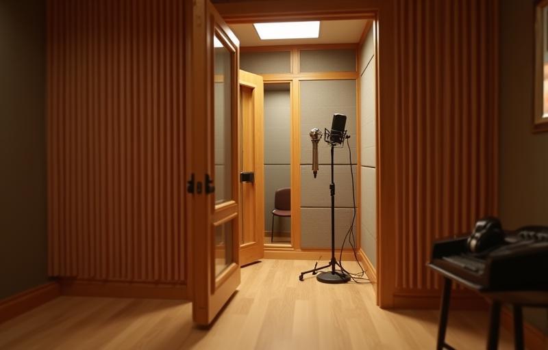 Interior view of Ondas Sonoras Studio sound isolation recording booth.